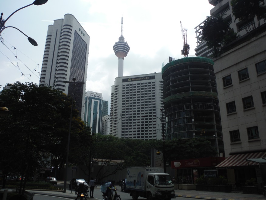The 35 story UBN tower and Shangri-La Hotel with the KL tower behind