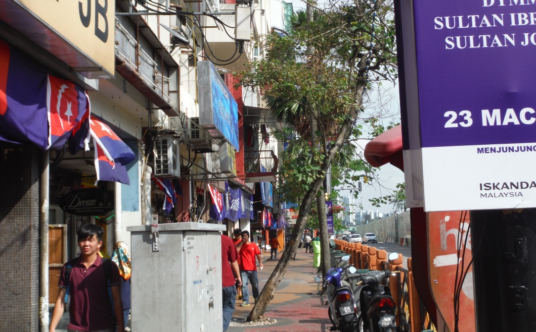 Typical street view in Johor Bahru