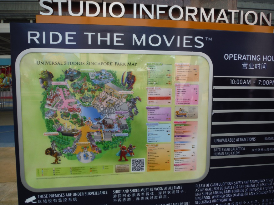 Map to the attractions at Universal Studios