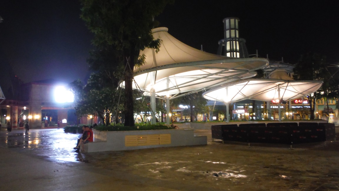 At night the area is well lit