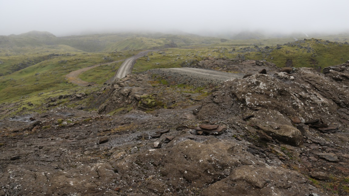 Route 570 continues up the volcano