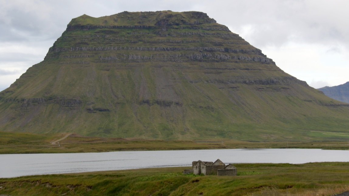 An affordable retirement home in front of Kirkufell Mouontain