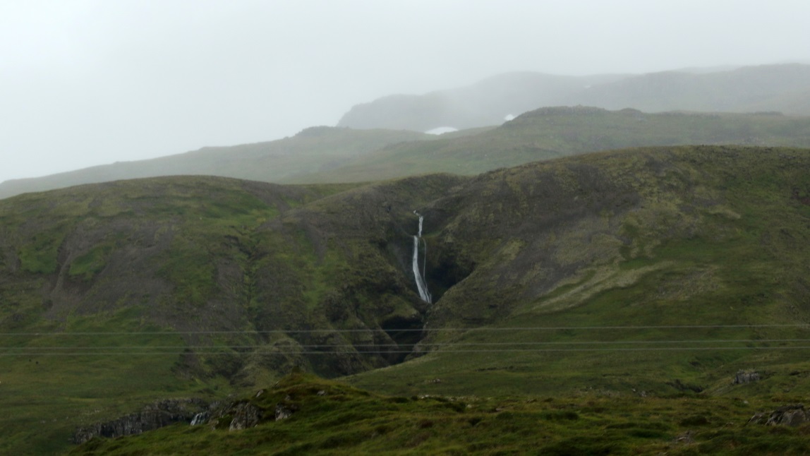 From snow above to waterfall below