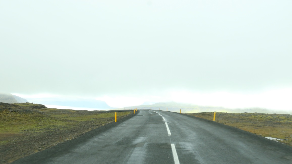 Just barely below the cloud deck