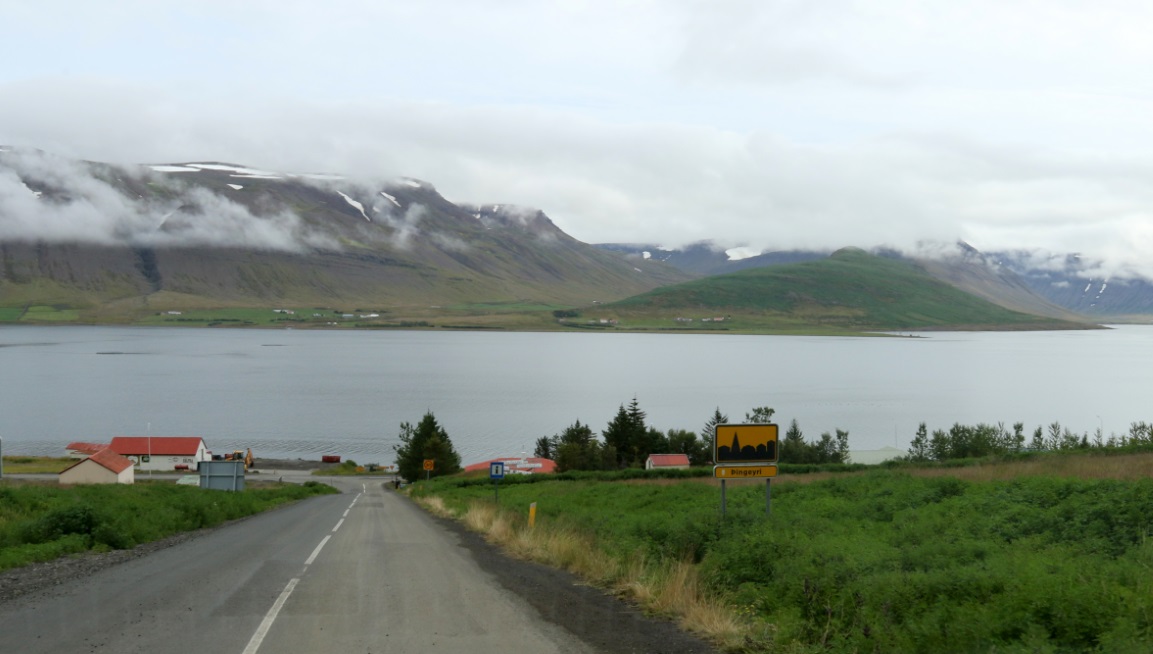 At the bottom of the hill