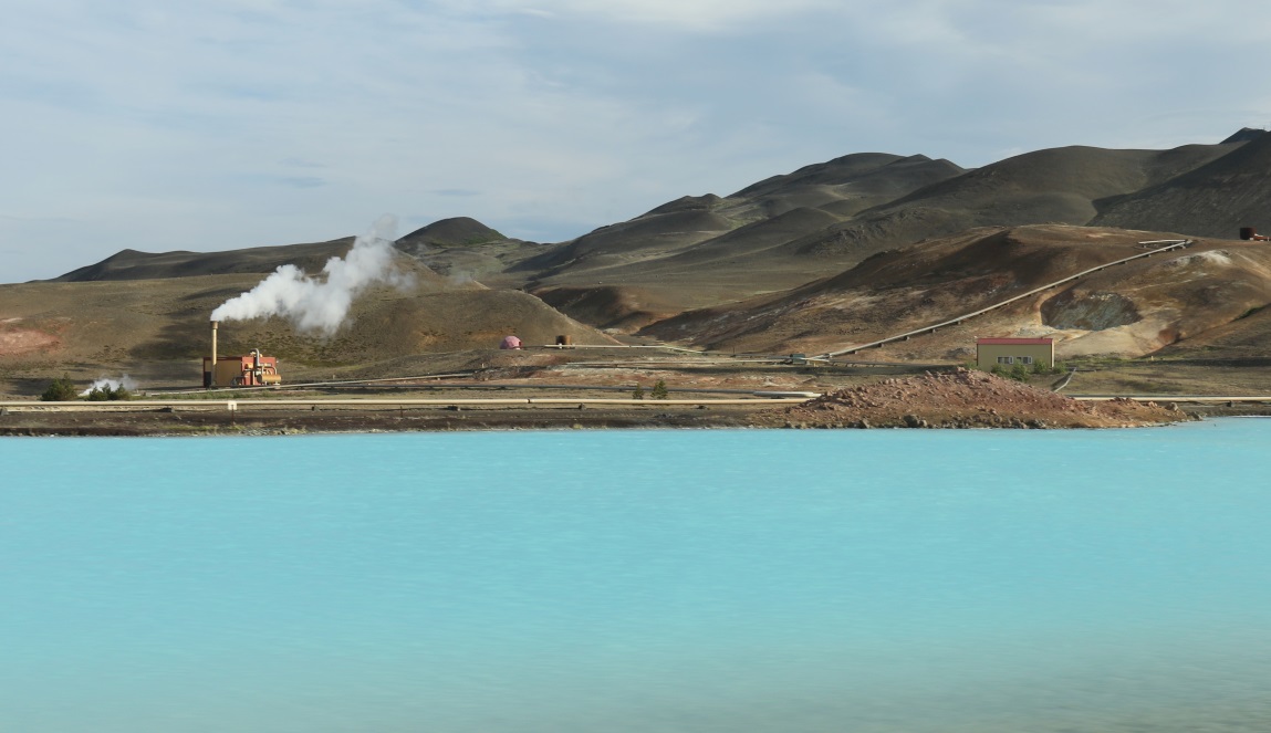 Intense blue lake