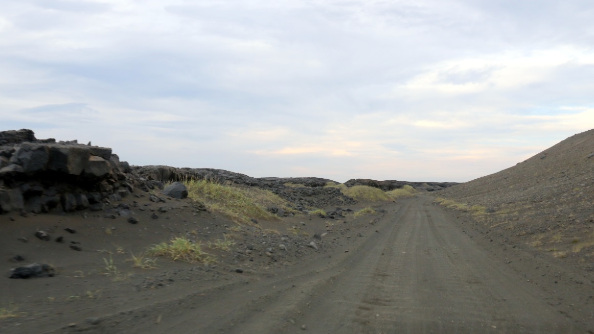 Sandy stretch of road