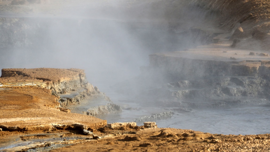 Boiling mud pools
