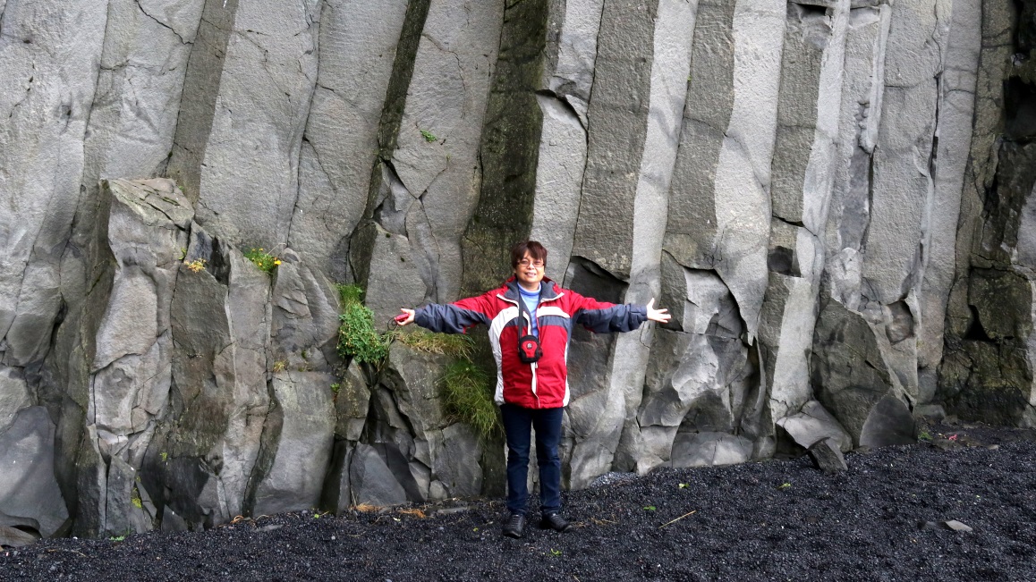 Angelita by the rock wall