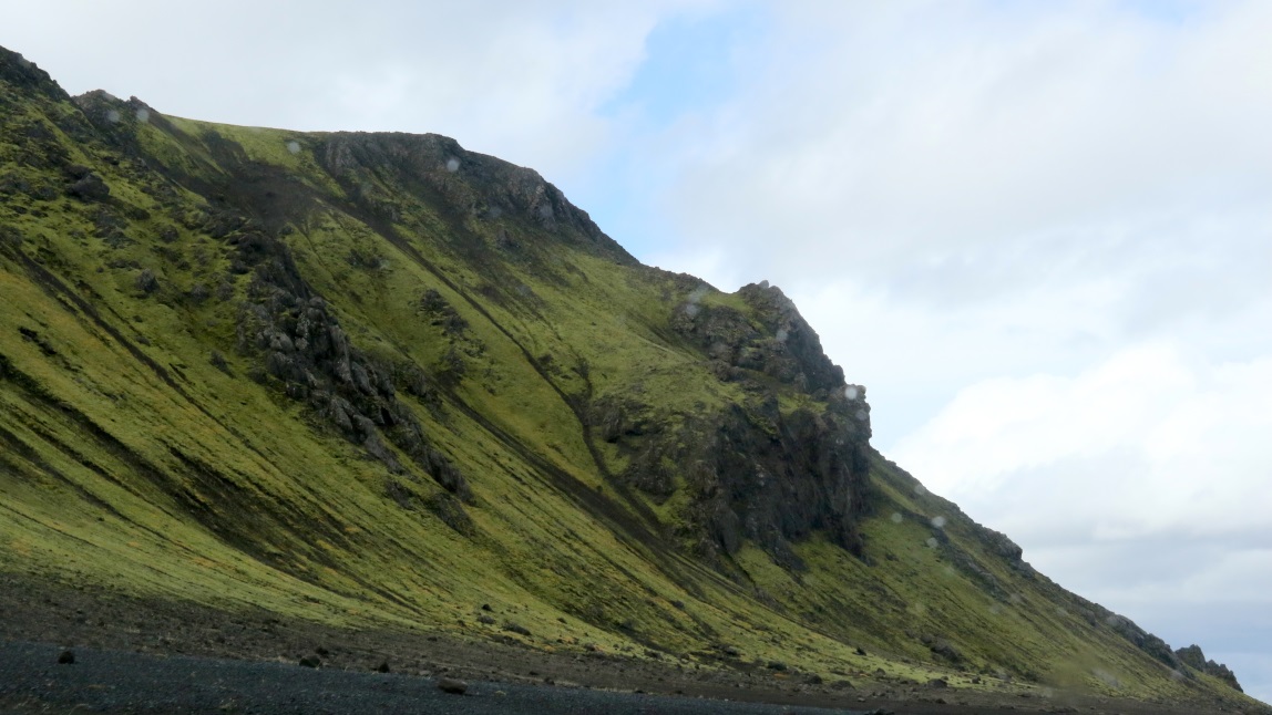Bright green mountain