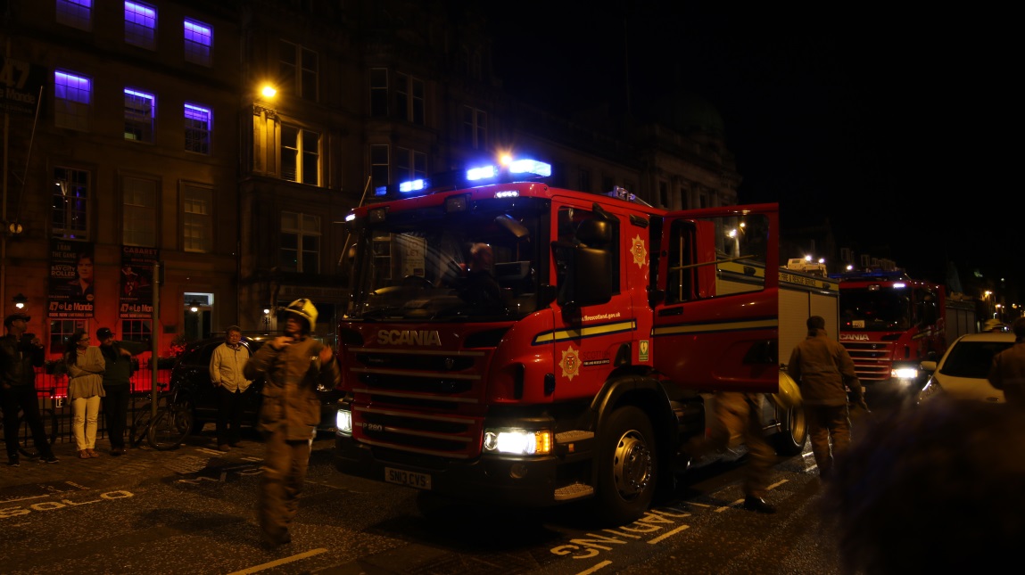 Fire brigade arrives