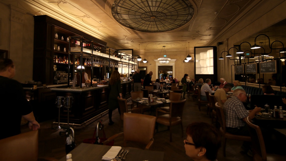 Breakfast buffet area