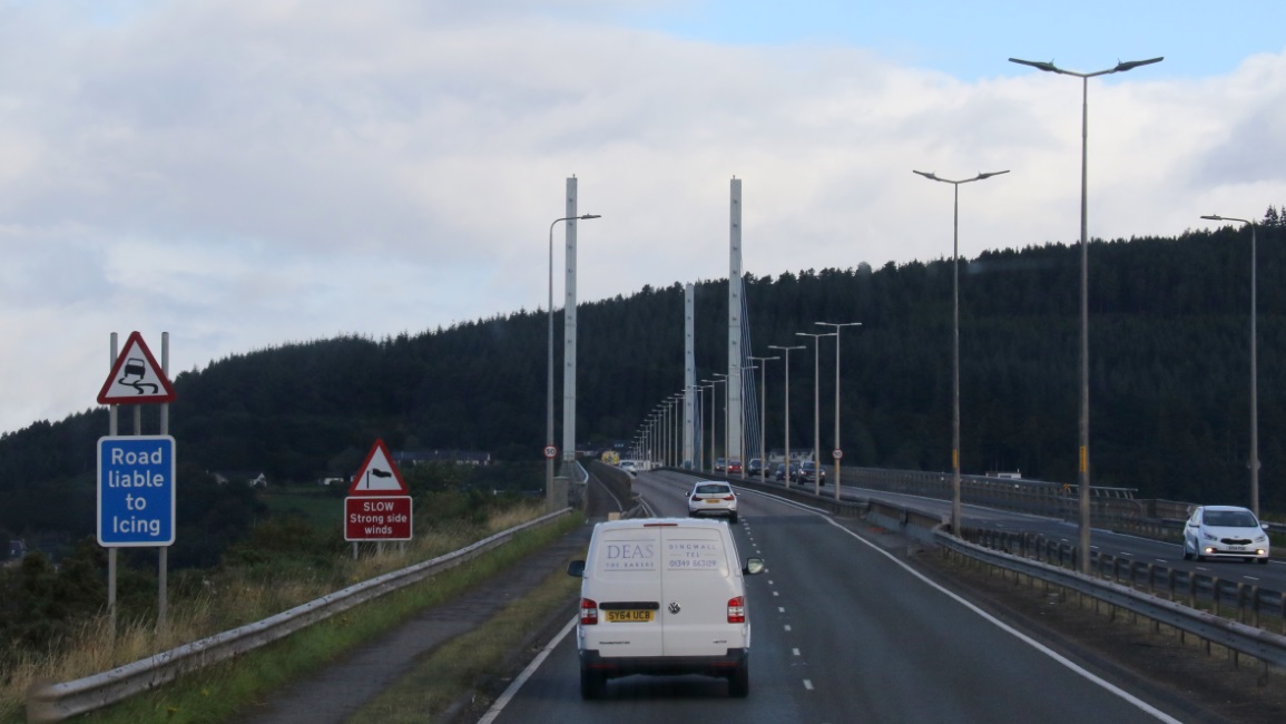 Approaching the Kessock Bridge