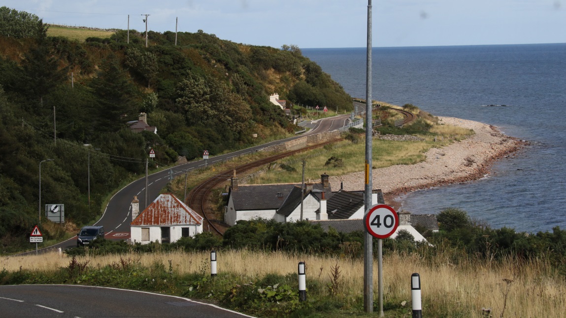 Route A9 and the rail line