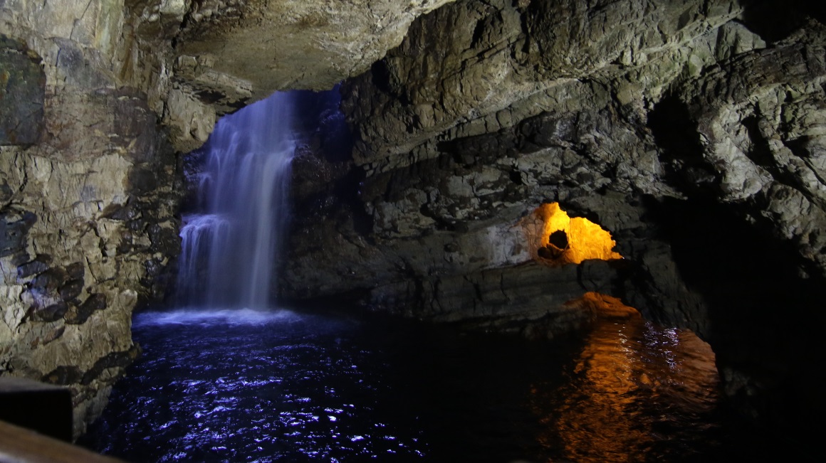 Waterfall inside Smoo Cave