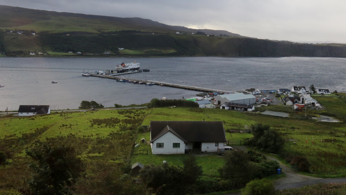 Uig Ferry Terminal from the town