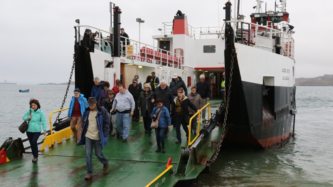 Disembarking the ferry