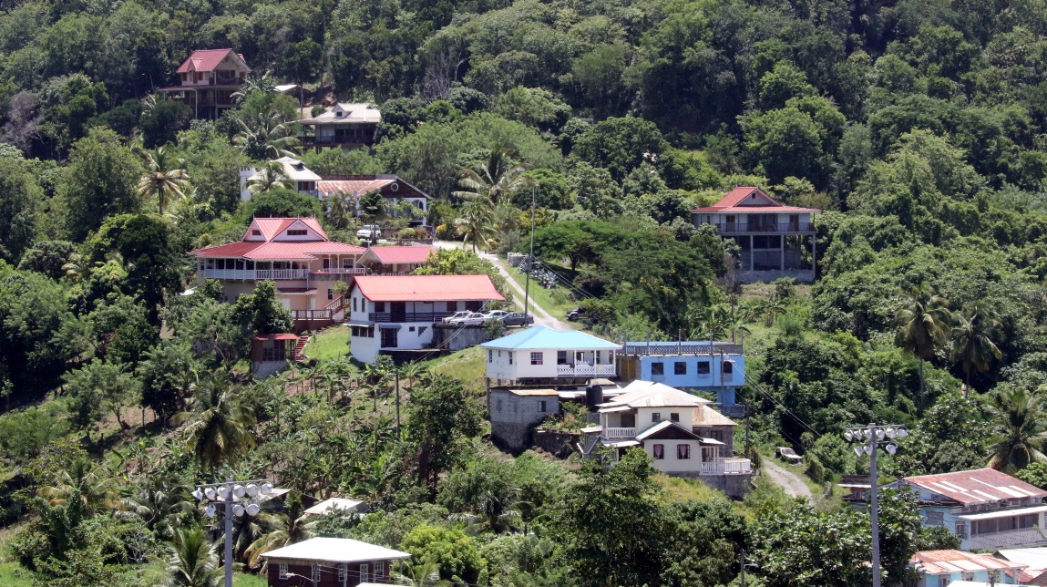 Residential street in Anse La Raye