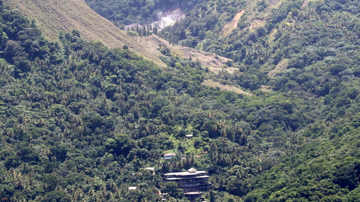 Zoomed in view of the Sulfur Springs volcano