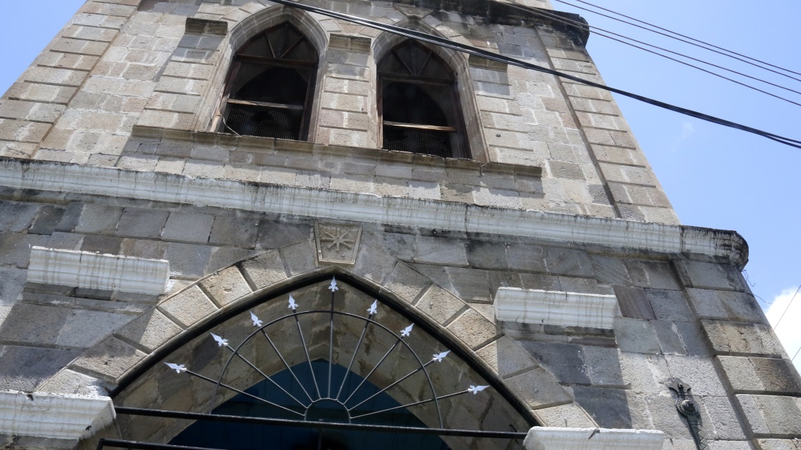 Front view of the church