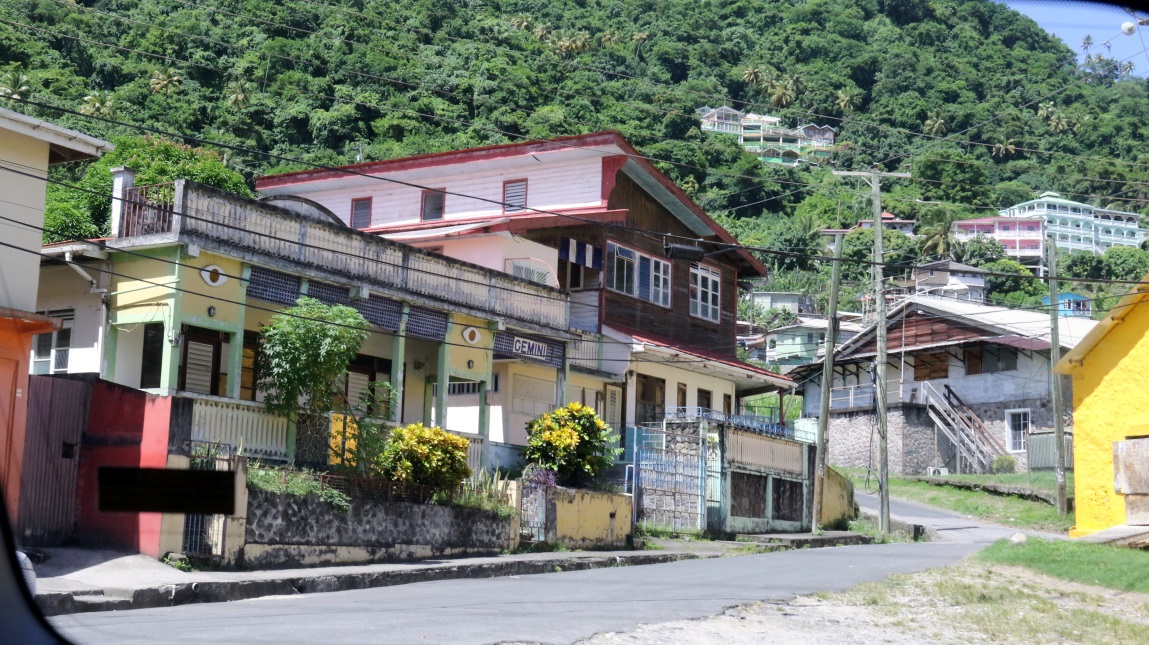 Looking up a residential street