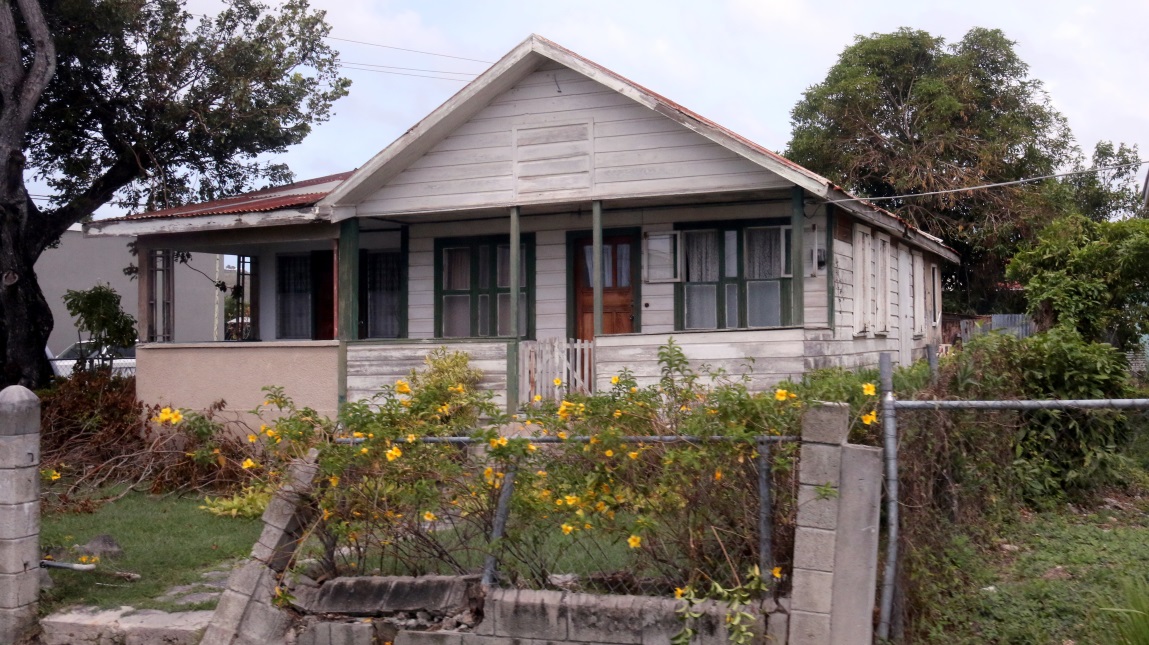 House in need of paint on Penny Lane