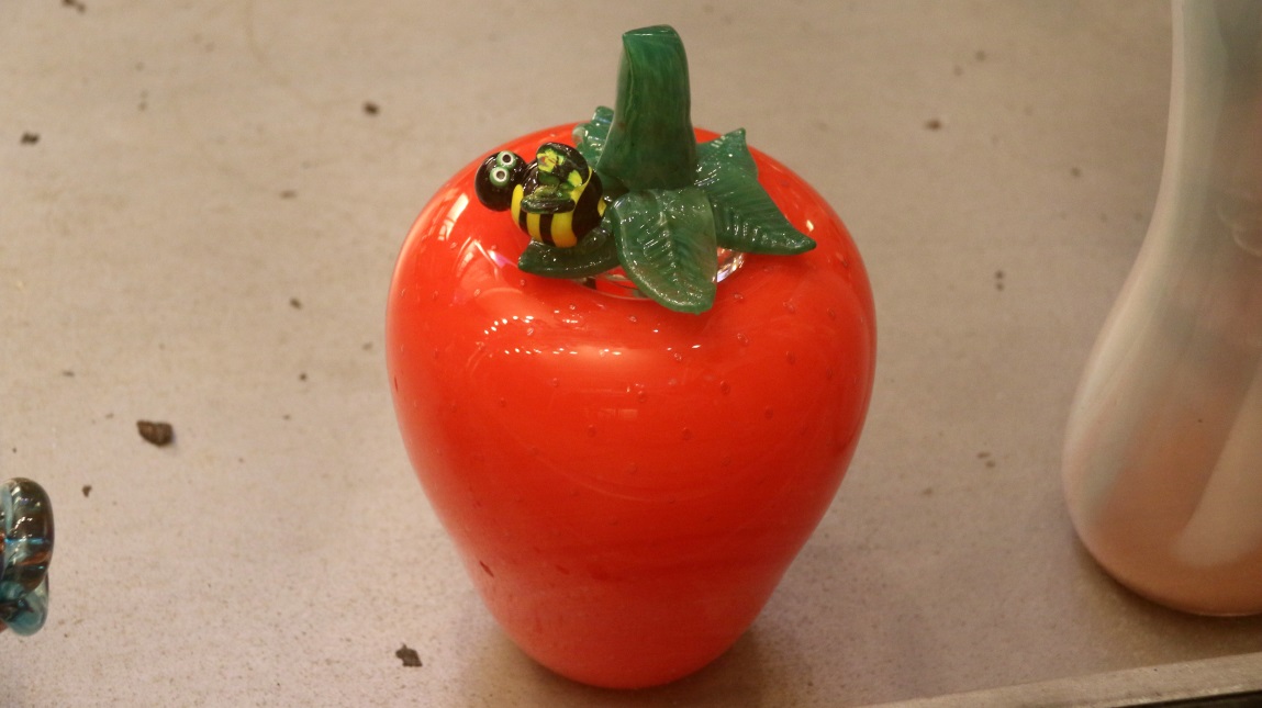 Apple with a bee