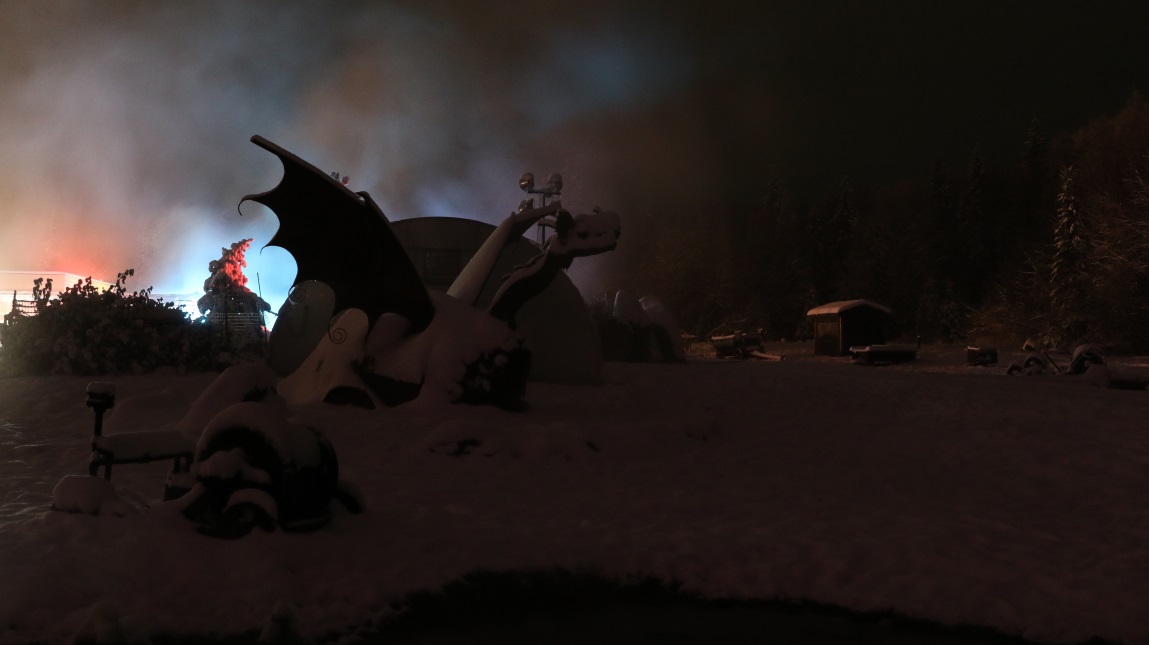 Steam behind the dragon