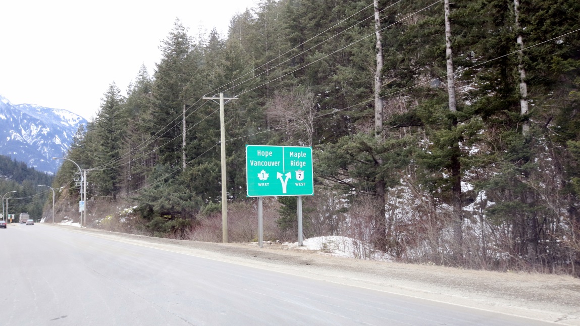 Intersection of Lougheed Highway 7 with Trans-Canada Highway 1 at Haig