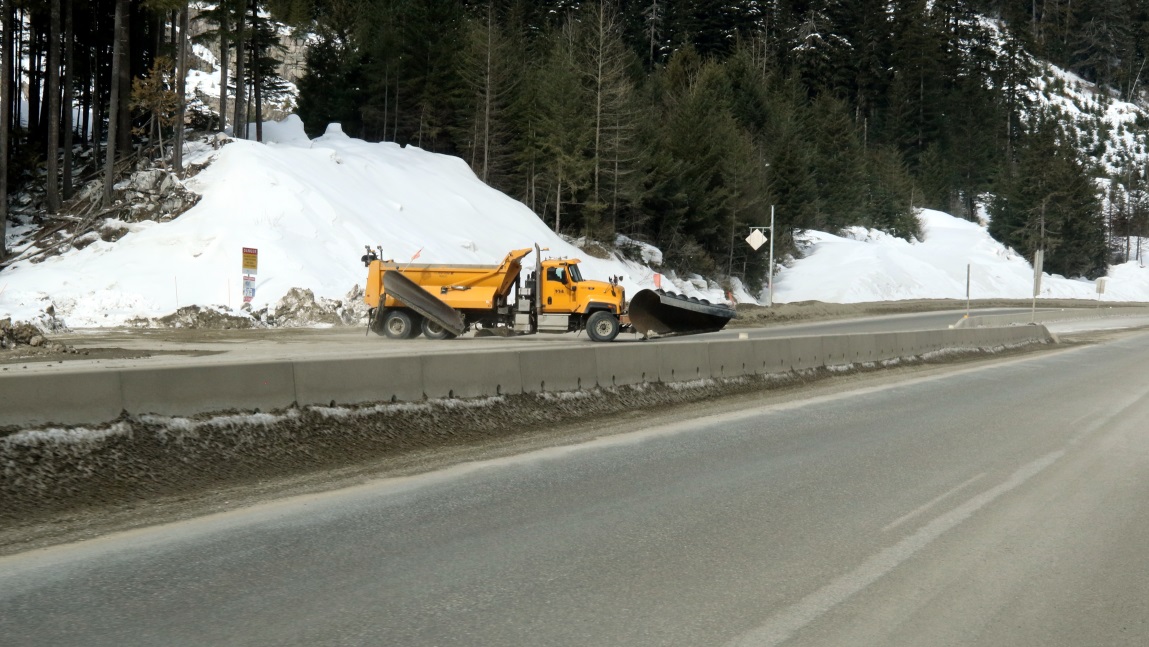 Snowplow on the Coquihalla Highway about 13 miles North of Hope