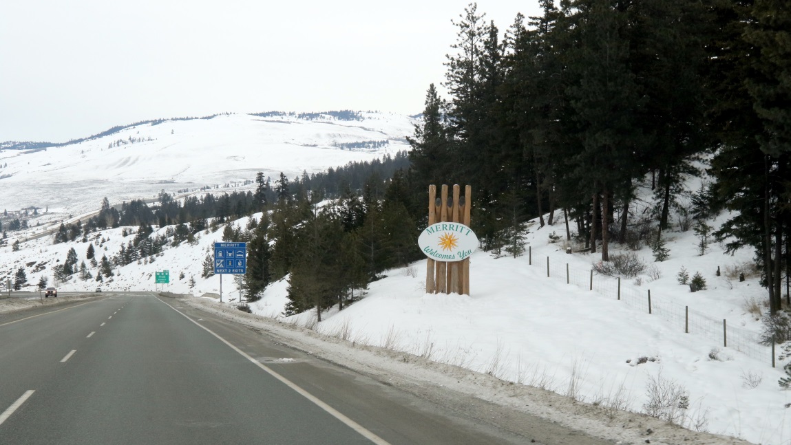 Approaching Merritt BC from the South on the Coquihalla Highway