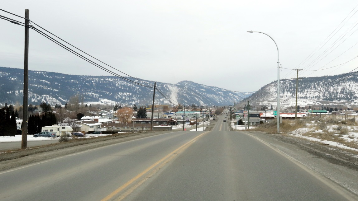 Arriving in Merritt BC on the Princeton Kamloops Highway