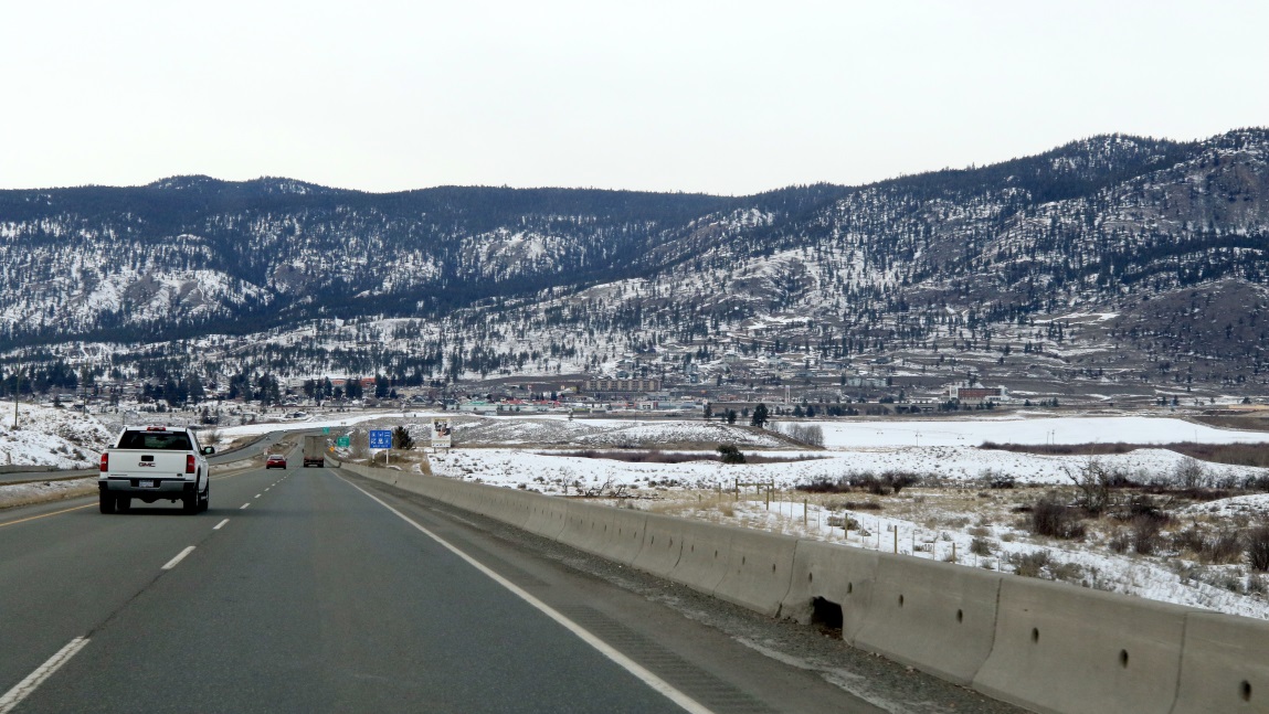 The Coquihalla Highway passes the northern suburb of Merritt
