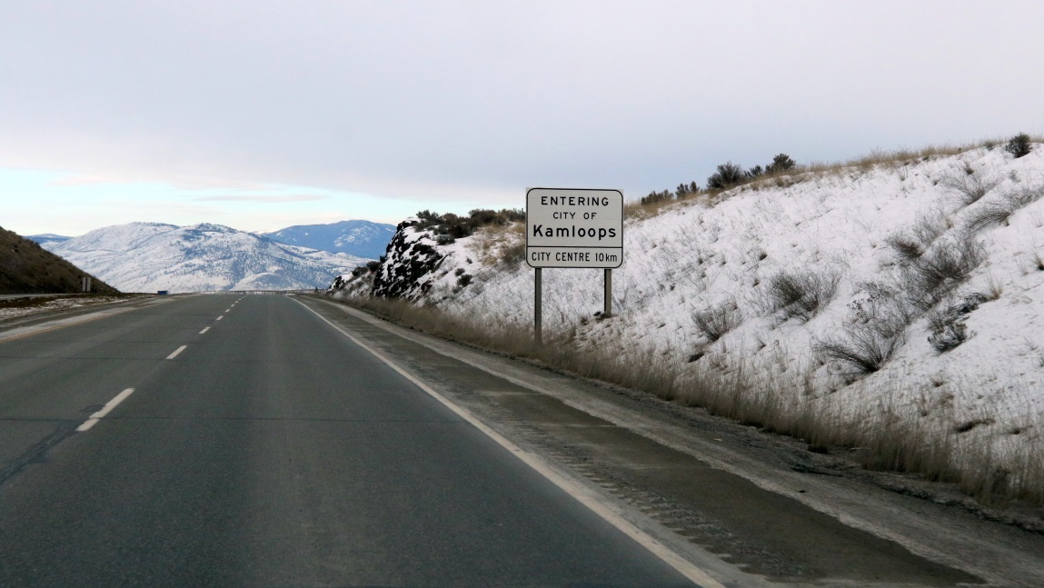 Approaching Kamloops from the South on the Coquihalla Highway