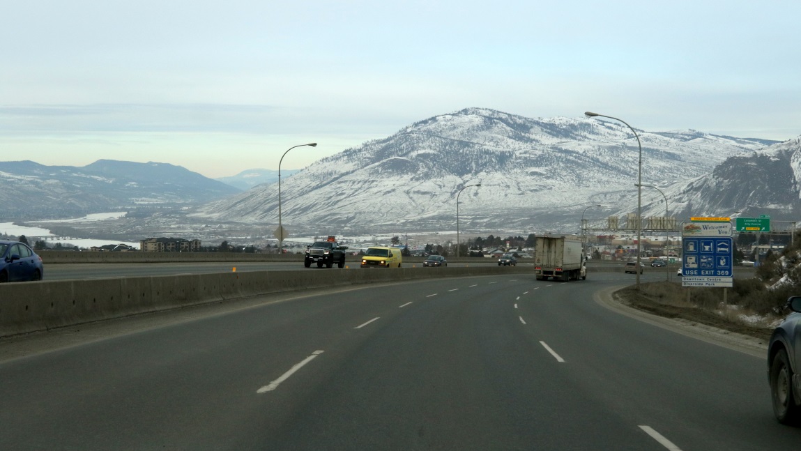 Coming into Kamloops BC from the South on the Coquihalla Highway