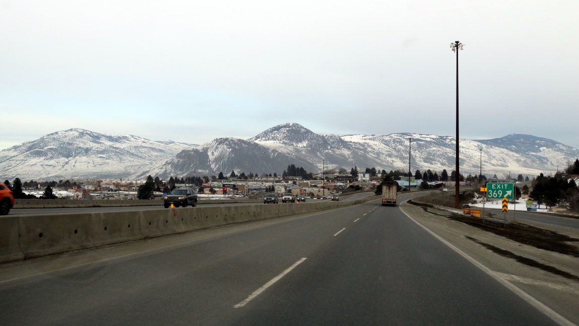 Coming into Kamloops BC from the South on the Coquihalla Highway