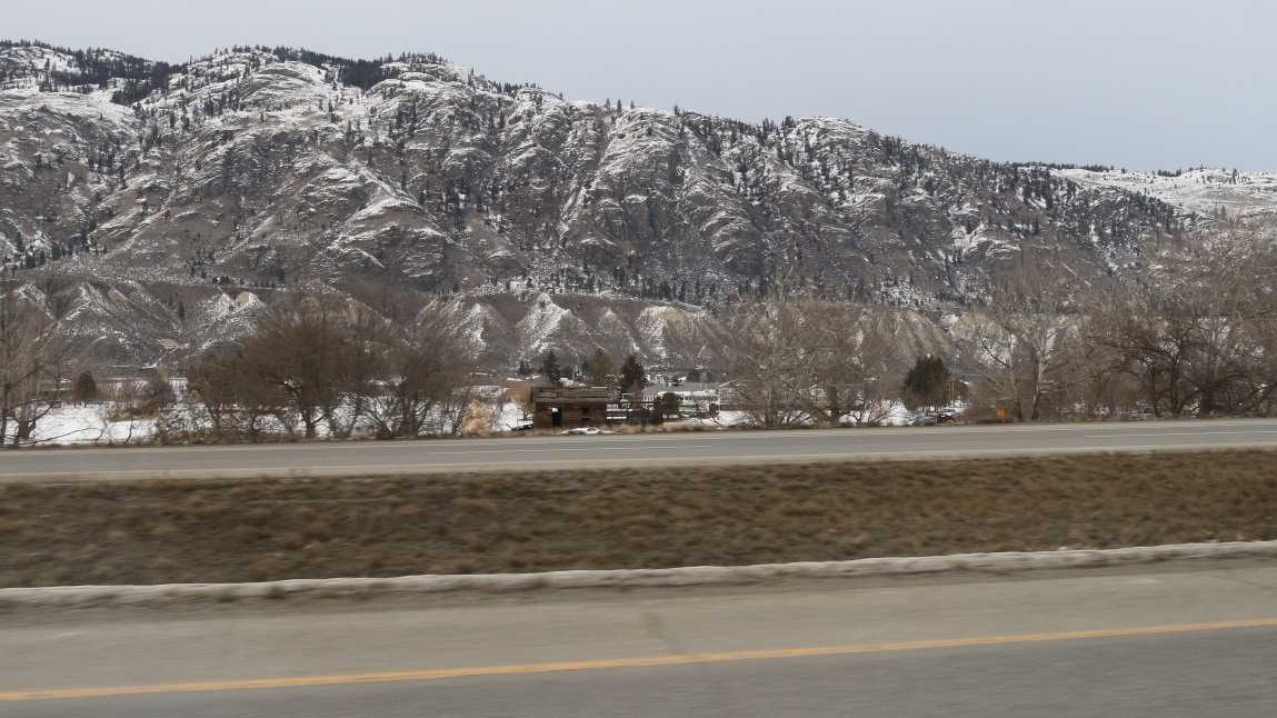 Mountain ridge across the South Thompson River 25 miles East of Kamloops