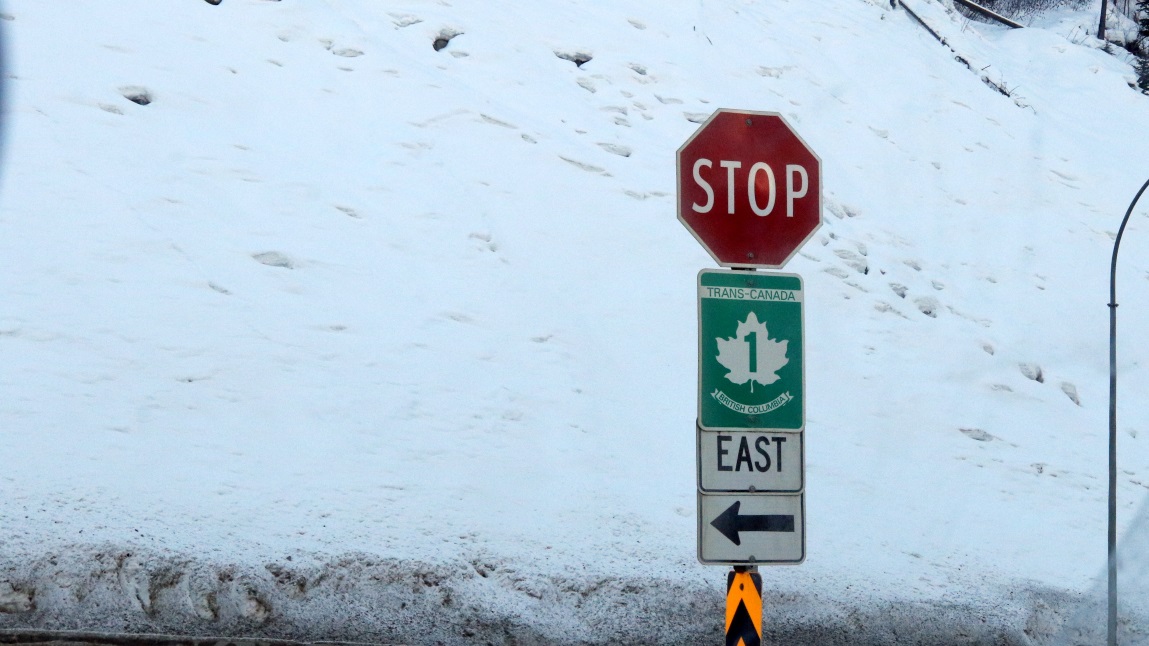Returning to the Trans-Canada Highway from a rest stop