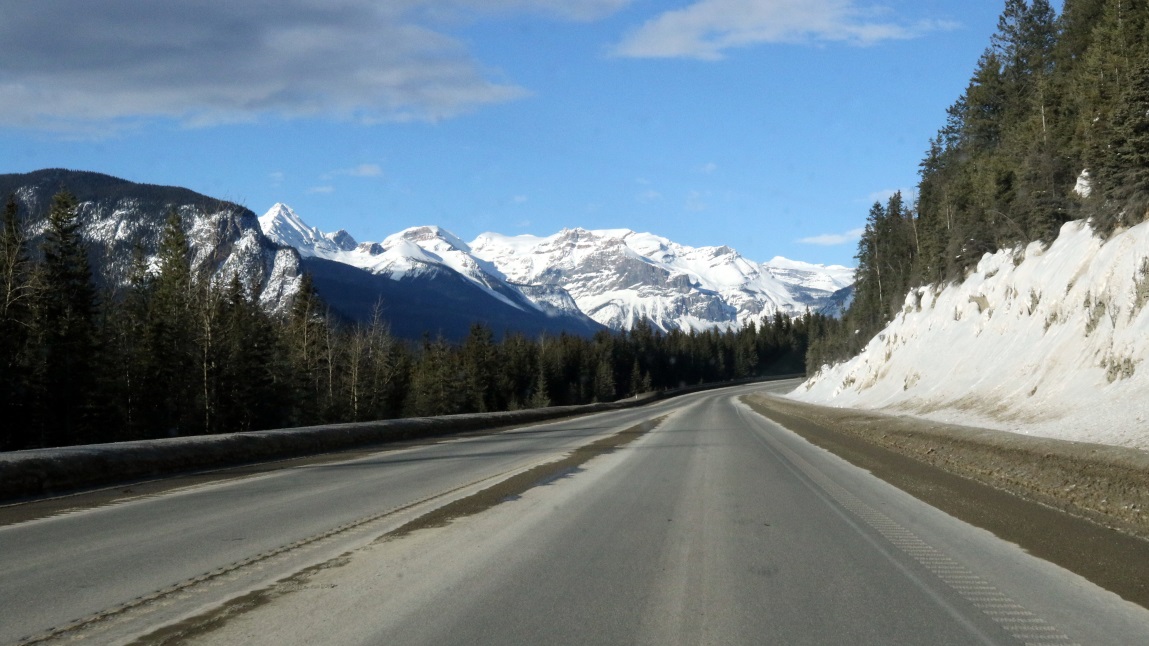 Heading North on the Trans-Canada Highway looking at Hamilton Ridge