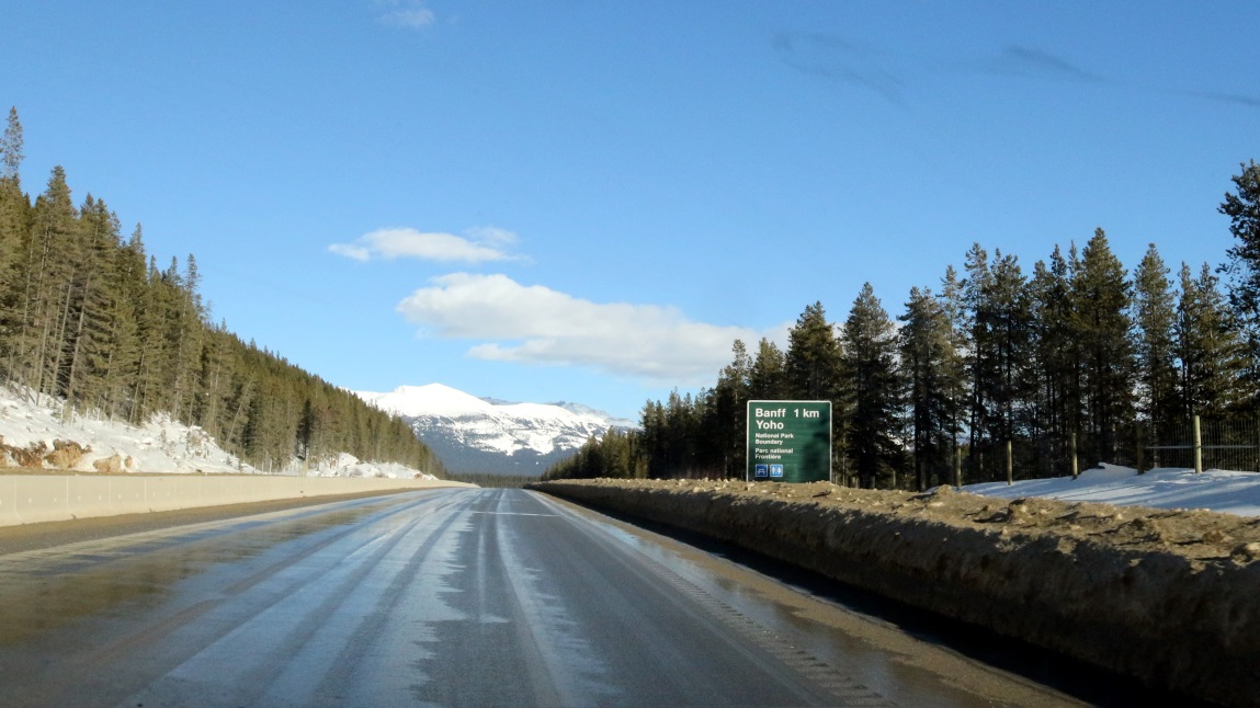 Approaching the BC Alberta border from the West on the Trans-Canada Highway