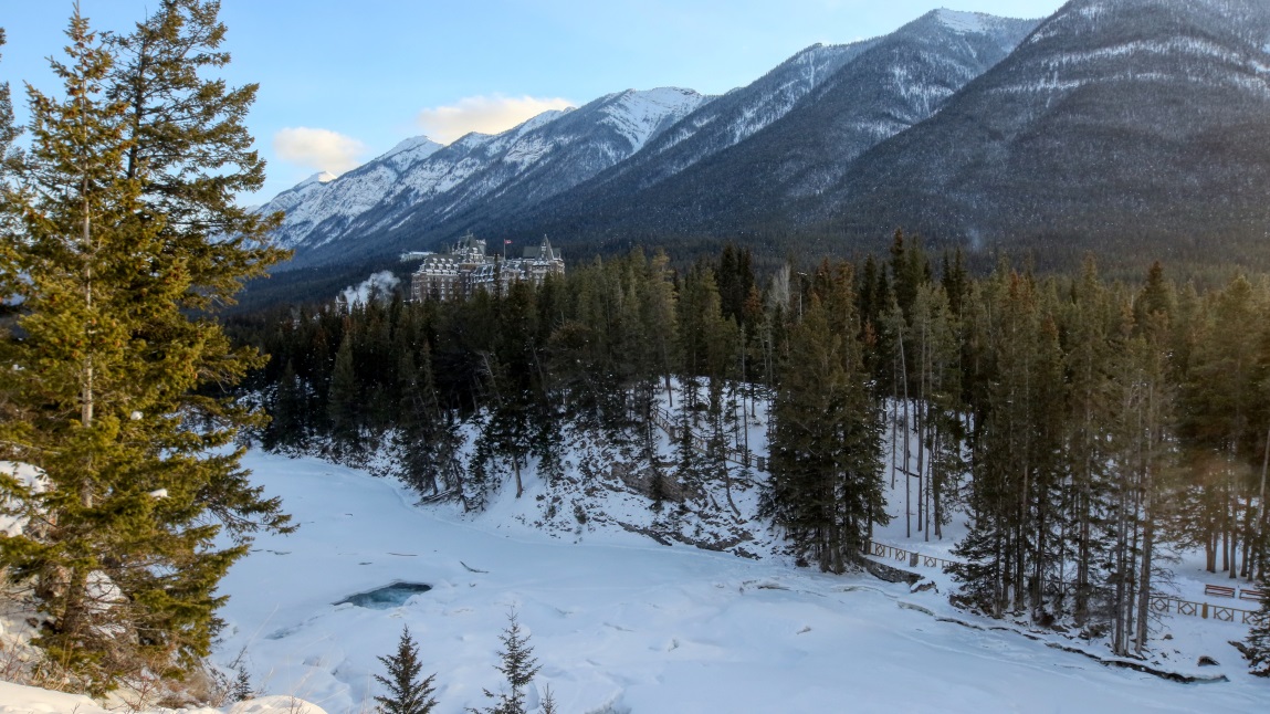 Farimont Banff Springs Hotel from the Surprise Corner viewpoint