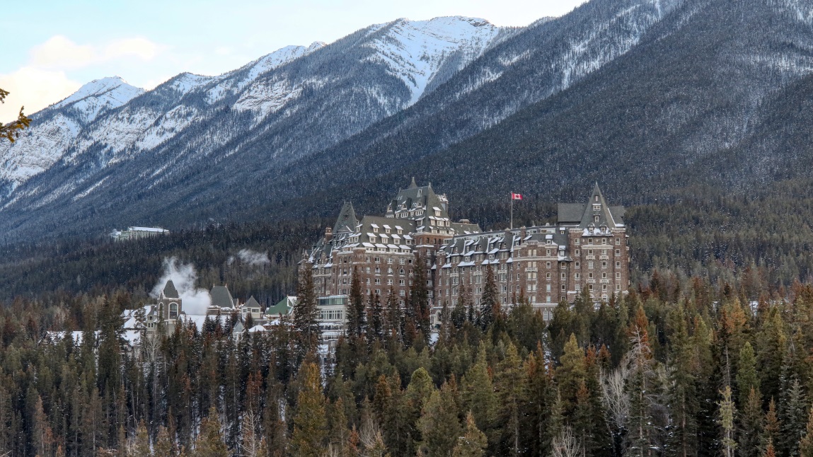 Farimont Banff Springs Hotel from the Surprise Corner viewpoint