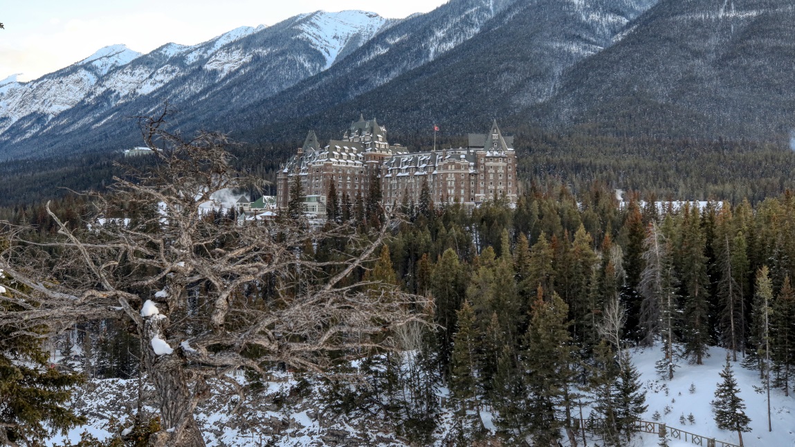 Farimont Banff Springs Hotel from the Surprise Corner viewpoint