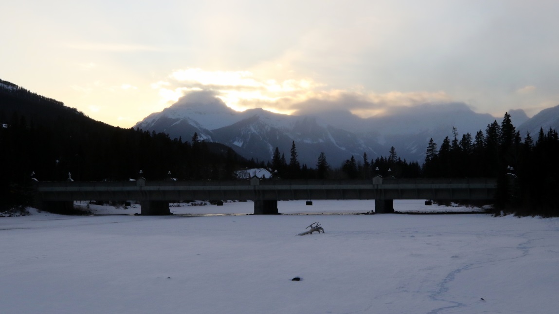 Sunset behind Mount Borgeau