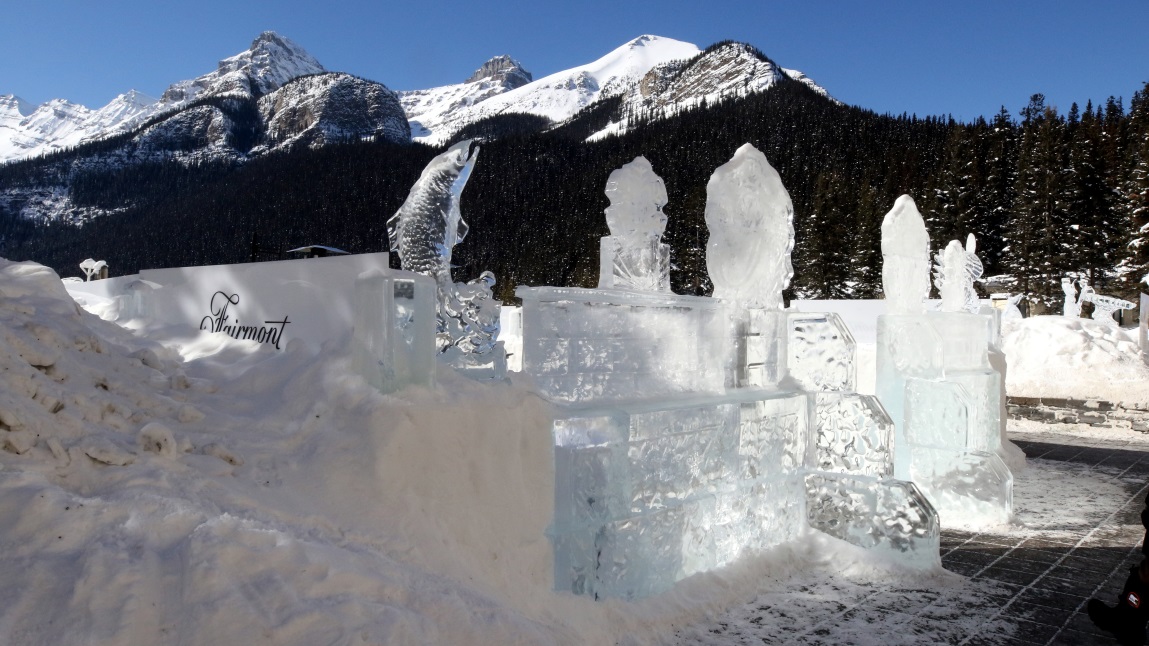 Ice bar behind the Fairmont Chateau Lake Louise