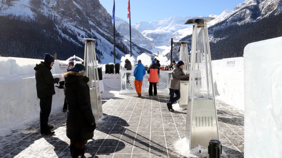Ice bar behind the Fairmont Chateau Lake Louise