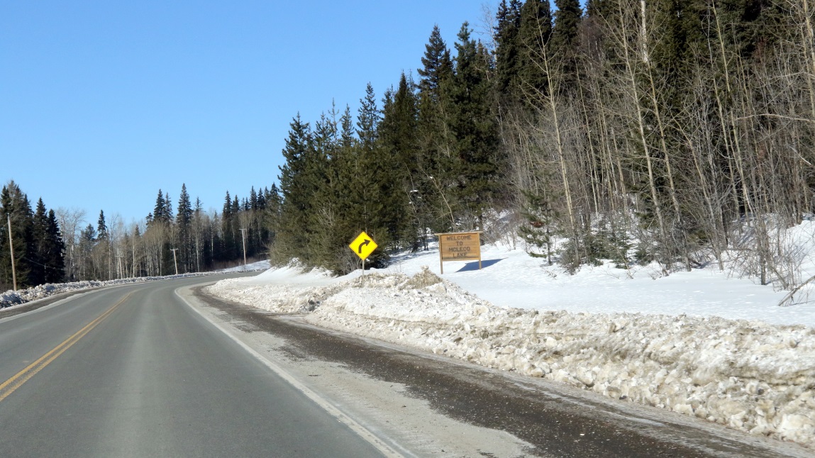 Northbound near the town of McLeod Lake