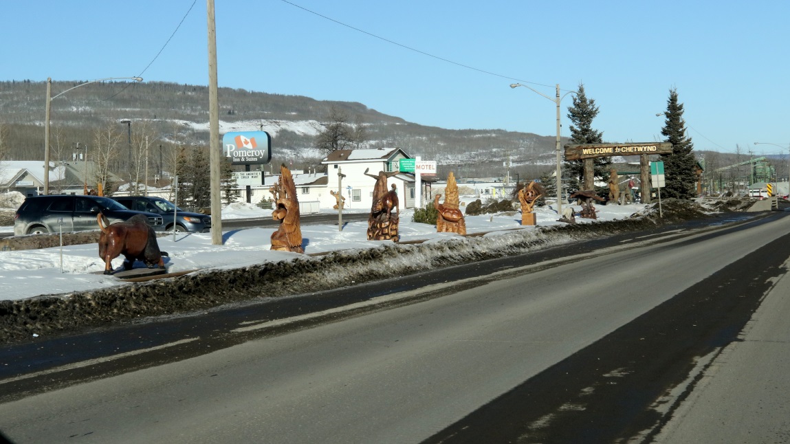 Wood carvings along the main street