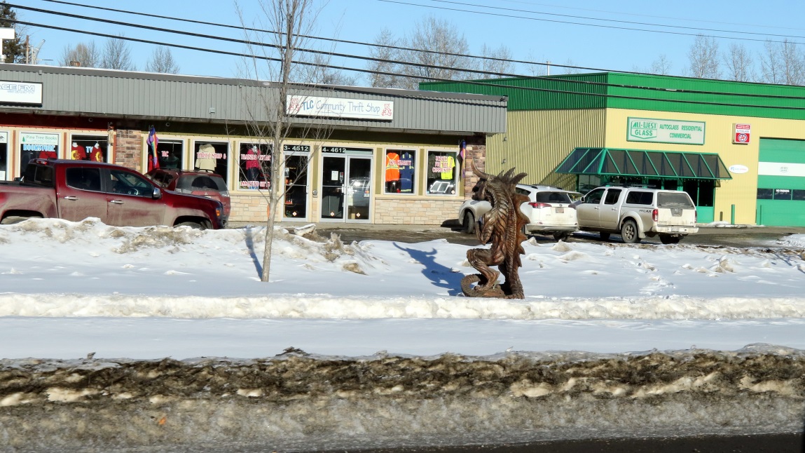 Wood carvings in Chetwynd