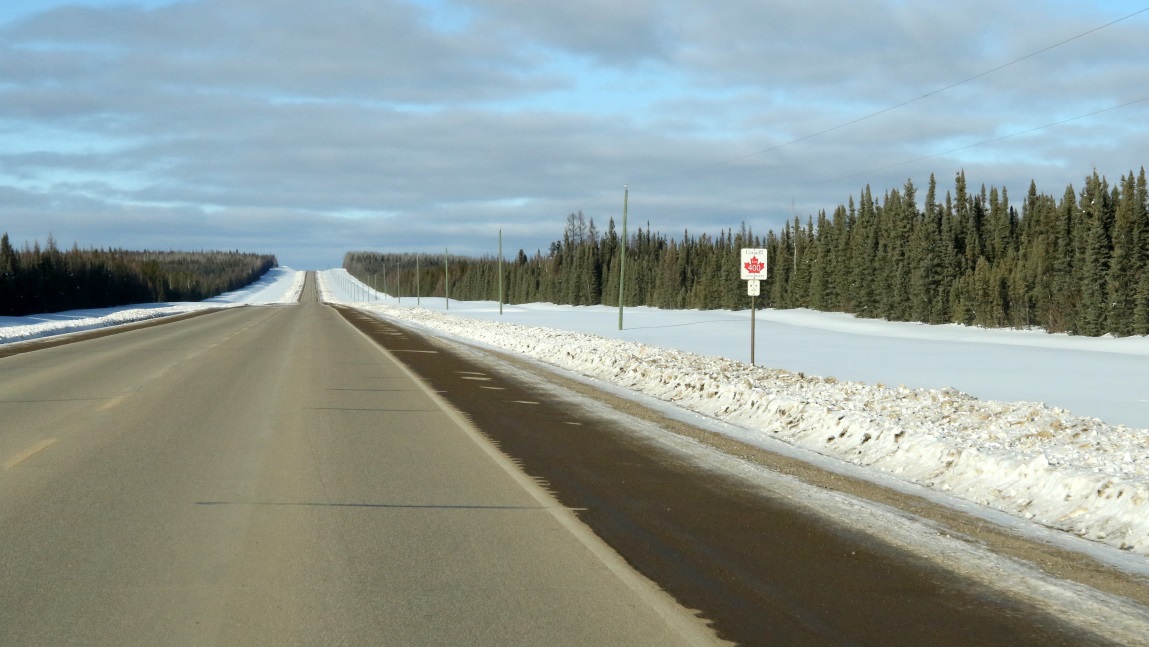 Alaska Highway 400 kilometer marker